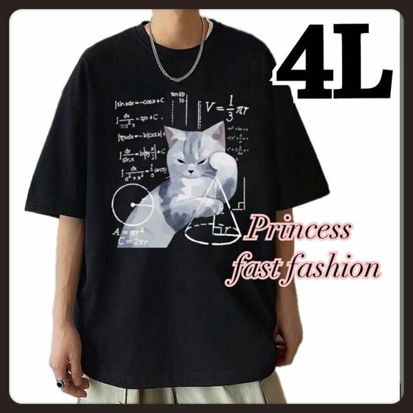 【4L】理数系 猫ちゃん＊半袖Tシャツ＊大きいサイズ＊メンズ＊レディース