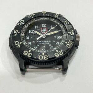 1円〜 稼働品 LUMINOX ルミノックス NAVY SEALS シリーズ 3000 デイト メンズ 腕時計 黒文字盤 ブラックの画像5