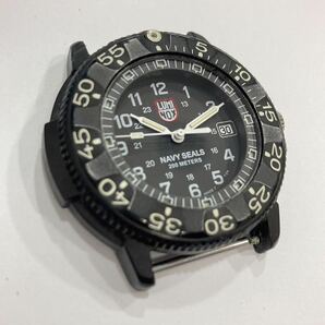1円〜 稼働品 LUMINOX ルミノックス NAVY SEALS シリーズ 3000 デイト メンズ 腕時計 黒文字盤 ブラックの画像3