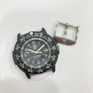 1円〜 稼働品 LUMINOX ルミノックス NAVY SEALS シリーズ 3000 デイト メンズ 腕時計 黒文字盤 ブラックの画像1