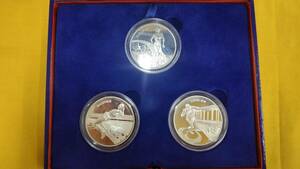 17531　記念銀貨　MONNAIE DE PARIS モネドパリ　第9回世界陸上競技選手権 2003 パリ大会公式記念コイン 3種 / 銀 品位900