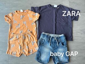 ZARA babyGAP 12-18m 80 パジャマ 半袖 ショートパンツ デニムパンツ Tシャツ まとめて セット 男の子 柄