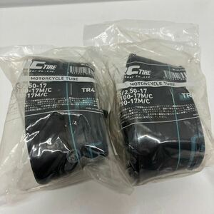 【未使用】IRC スーパーカブ バイク用 タイヤチューブ 2本セット 2.25/2.50-17 60/100-17M/C 70/90-17M/C TR-4　菅F-33