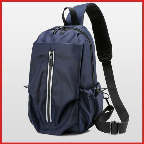 ボディバッグ ショルダーバッグ ブルー #E92# USB 多機能 バッグ 肩掛け 斜め掛け 韓国 ワンショルダーバッグ 軽量 アウトドア スポーツ
