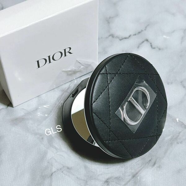 訳あり品 レア 未使用本物 christian dior コンパクトミラー ダブルミラー ノベルティ 限定 ブラック カナージュ 黒 手鏡 携帯用