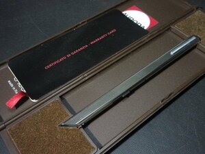 XB524◇アウロラ テッシー ステンレス スライド式 薄型ボールペン 1970年代 ケース付 / AURORA Thesi 筆記用具 文房具 ビンテージ 当時物 /