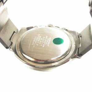 XB553◇シチズン オキシー クロノグラフ クォーツ メンズ腕時計 0510-K12151 3針 デイト カットガラス シルバー 黒文字盤 防水 / 現状渡しの画像7