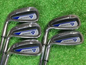 hvc-627 中古　キャロウェイ/Callaway STRATA　左用/レフティ #6,#7,#8,#9,PW　5本セット　純正スチール