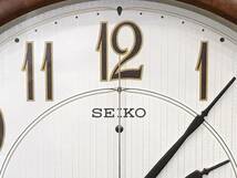 【管理】SEIKO セイコー RADIO WAVE CONTROL 電波時計 KS273B 壁掛け時計 稼働品 木製フレーム 丸型 ウォール ラウンド 中古現状品_画像2