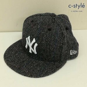 B742a [未使用品] NEW ERA × Harris Tweed キャップ 8 63.5cm グレー系 ニューヨークヤンキース 帽子 | ファッション小物 Gの画像1