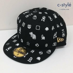 B733a [未使用品] NEW ERA ニューエラ SUPER MARIO BROTHERS スーパーマリオブラザーズ キャップ 8 63.5cm ブラック | ファッション小物 G