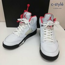 B773b [人気] NIKE ナイキ AIR JORDAN 5 RETRO スニーカー 26.5cm ホワイト DA1911-102 エアジョーダン | シューズ N_画像1