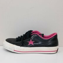 B782b [人気] CONVERSE コンバース ONE STAR J ワンスター レザー スニーカー 7 ブラック×ピンク | シューズ G_画像2