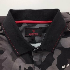 N491a [人気] BRIEFING ブリーフィング 半袖ポロシャツ L ブラック系 カモ柄 迷彩 ゴルフウェア | トップス Dの画像3