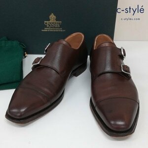 B810b [人気] CROCKETT＆JONES クロケット＆ジョーンズ LOWNDES 5170 レザーダブルモンクシューズ 6E ブラウン | N