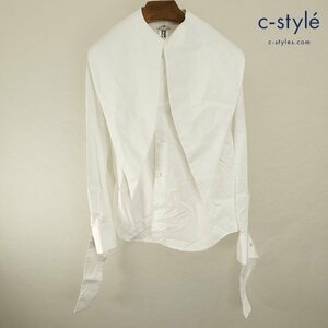 E879a [人気] Noir Kei Ninomiya ノワールケイニノミヤ オーバーサイズカラーシャツ S ホワイト 3J-B002 長袖 レディース | トップス G