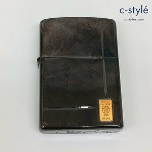 B818a [人気] ZIPPO ジッポー GOLD IN GOT K24 2005 インゴット付き オイルライター ブラック系 喫煙具 煙草 タバコ | その他 P