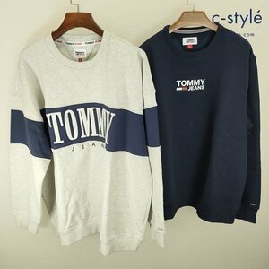 N544b [セット] TOMMY JEANS トミージーンズ トレーナー XL グレー L/G ネイビー ロゴ | トップス N