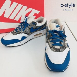 N753 [人気] NIKE × ATMOS AIR MAX 1 PRNT 28.5cm ホワイト×ブルー エアマックス ナイキ アトモス AQ0927-100 | N★