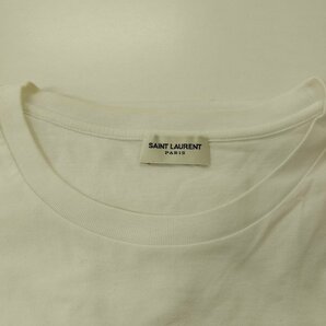 F058a [春夏][人気] SAINT LAURENT PARIS サンローランパリ Tシャツ 半袖 L ホワイト ロゴ イタリア製 | トップス Gの画像3
