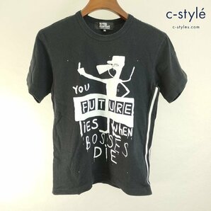 O032a [春夏][人気] COMME des GARCONS コムデギャルソン Tシャツ M ブラック 半袖 BLACK MARKET | トップス Gの画像1