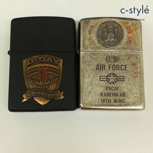 B874a [セット] ZIPPO オイルライター 1995年 U.S. AIR FORCE PACAF KADENA AB 18TH WING D-DAY NORMANDY 立体プレート | その他 K