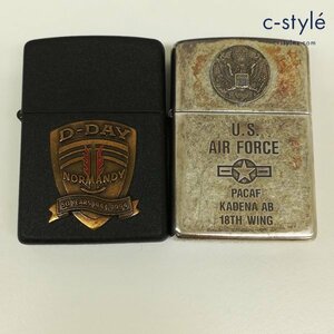 B874a [ set ] ZIPPO oil lighter 1995 year U.S. AIR FORCE PACAF KADENA AB 18TH WING D-DAY NORMANDY solid plate | other K
