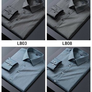 LB09-3XL■ブルー 縦縞/高品質 新品DCKMANY 竹繊維 メンズ 長袖 シャツ ワイシャツ トップス おしゃれ カジュアル 春夏の画像6