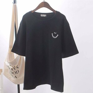 半袖tシャツ レディース おしゃれ 黒 かわいい ゆったり 人気 安いの画像3