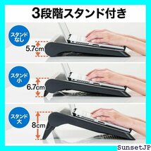 ☆在庫処分☆ サンワダイレクト ノートパソコンクーラー 冷却台 静音 5ファン SB給電 スタンド付き 400-CLN025 16_画像6