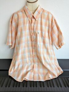 オーバーサイズ古着ビンテージ 半袖チェックシャツ☆メンズXXL☆大きいサイズ3L