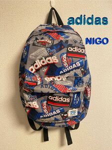 adidas×NIGO コラボ　リュック　バックパック　総柄　トレフォイルロゴ