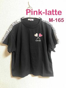 pink-latte ピンクラテ　Tシャツ 半袖 ブラック