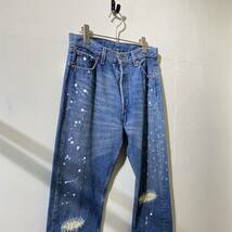 vintage remark paint damage Levi's 501 denim pants USA製 リーバイス リメイクパンツ リメイク加工 デニムパンツ 90s 00s ビンテージ_画像5