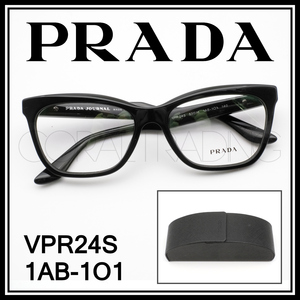 24085★新品本物！PRADA VPR24S 1AB-1O1 ブラック プラダ セルフレーム ウェリントンシェイプ 高級メガネフレーム 眼鏡 男女兼用