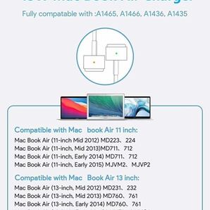 MacBook Air 充電器 互換電源アダプター 45W Mag 2 T型充電器 T型 Mag 互換電源アダプター 45Wの画像7