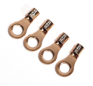  free shipping! non plating OFC high purity less oxygen copper round (R type ) pressure put on terminal 4 piece set R2-4M