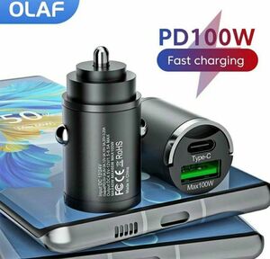 カーチャージャー 100W 急速充電 PD USB & Type-C PD デュアル 2ポート シガーソケット