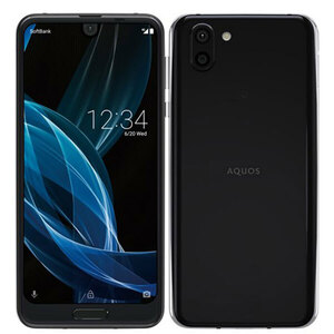 バッテリー80％以上 SH-03K AQUOS R2 Platinum Black 中古 SIMフリー SIMロック解除済