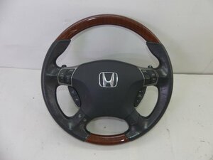 A2678 E ホンダ HONDA 純正 レジェンド KB1 純正 ウッド コンビ 木目 ステアリング ハンドル スイッチ パドル 黒 レザー 革 Modulo モデュ