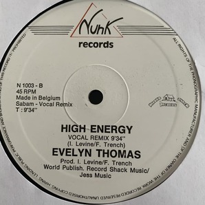 ◆ Evelyn Thomas - High Energy (Special Vocal Remix) ◆ ベルギー盤12INCH ディスコ!!の画像3