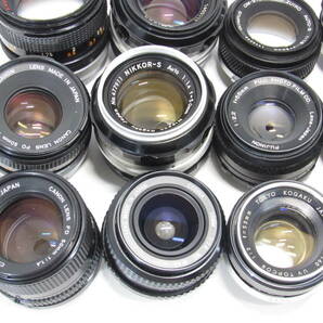 T-1507[同梱不可] 単焦点 レンズ 15点まとめ Olympus Nikon Canon オリンパス ニコン キャノン 等 フィルムカメラ MF マニュアル ジャンクの画像5