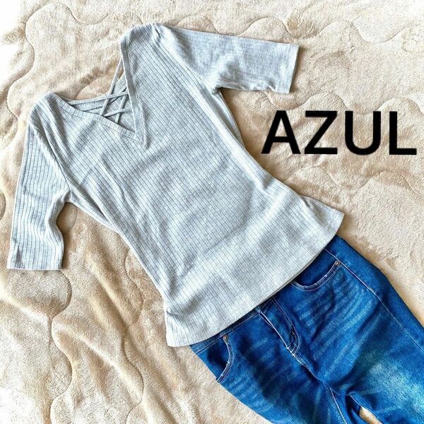 【未使用級】AZUL アズール by mussy Tシャツ　トップス　グレー　M 春物　春コーデ