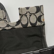 TD7188△COACH コーチ*シグネチャー柄*ジャガード×レザー*サッチェル ハンドバッグ*セミショルダー*鞄*ブラック系*F13070_画像7