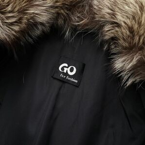 GP6559▲GO fur fashion フォックスファー ファーコート/ロングコート FOX リアルファー 本毛皮 ブラウン×アイボリー系 サイズ13号の画像7