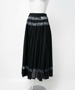 GP7286# Yoshie Inaba /yoshie inaba* хлопок * длинная юбка * макси длина * плиссировать * оттенок черного * размер 7