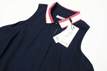 MF8484 未使用*定価1.6万円*ラコステ/LACOSTE*リヨセル混*ノースリーブシャツ*QF2451*比翼仕立て*サイズ40*ネイビー×白×ピンク系_画像5