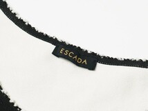 MF8539★ESCADA/エスカーダ*フレンチスリーブ*膝丈*ニットワンピース/フレアワンピース/ドレス＊ブラック*S_画像7