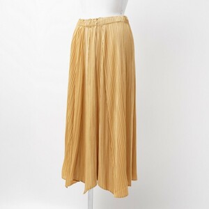 TH3282●PLEATS PLEATS/プリーツプリーズ*イッセイミヤケ*ロング プリーツスカート*size3*イエロー系