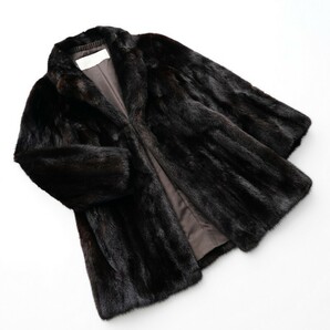 GP6694 最高級毛皮*MINK*エンバ/EMBA×カルヴェンcarven furs*本毛皮*マホガニーミンク*ファーコート*ファージャケット*テーラード衿の画像1